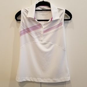 Golf/Tennis dri-fit Sleeveless Collar 3-Button Top
